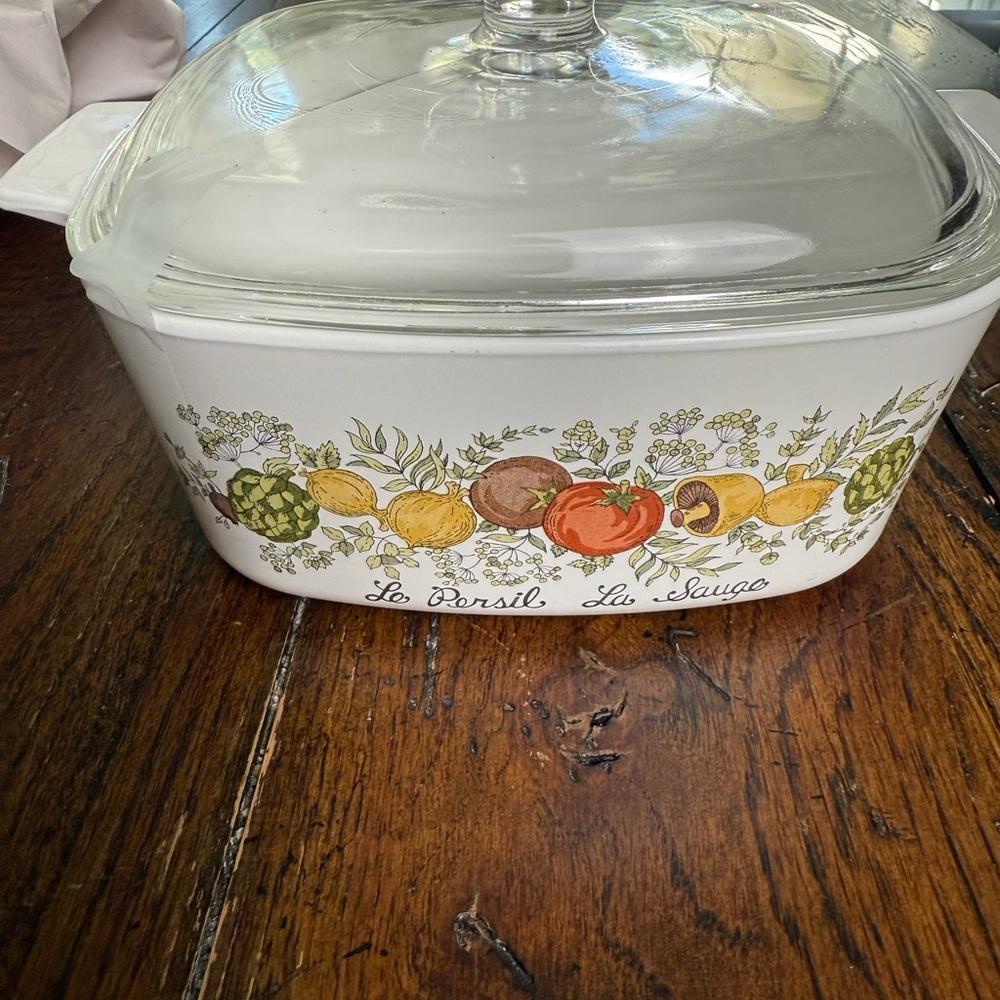 Corning Ware Spice of Life Vintage Glass Lid Casserole Dish 1.5